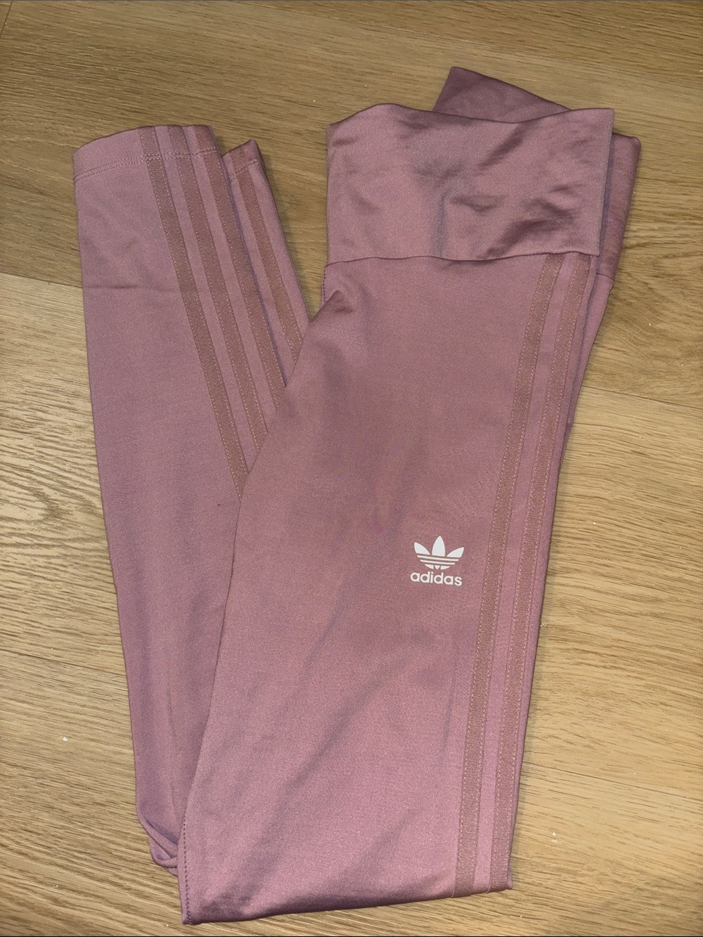 adidas Girls' Dusty Rose Three-Stripe Leggings